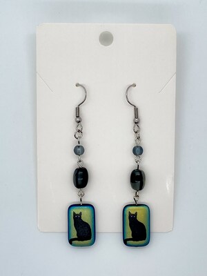 Black Cat Earrings - image1
